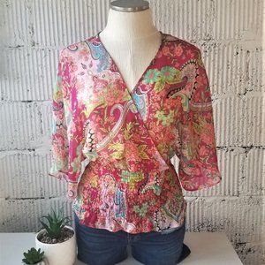 "SALE" Floral Paisley Bisou Top Size XS